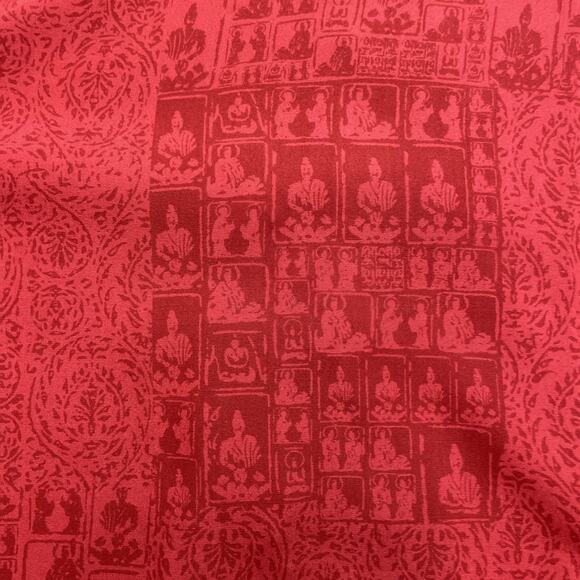 Endless Knot Art Asian Inspired Tunic Top Womens L Red Oriental Cheongsam Style - Picture 5 of 7